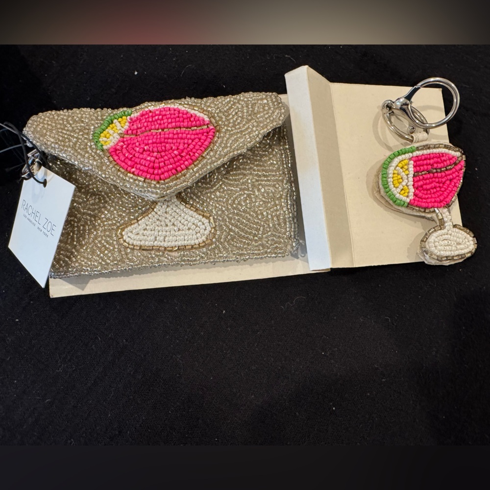 Cutest little drink design duo! Coin purse & charm/key chain by RACHEL ZOE🍸🩷
